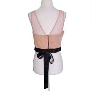 Jump apparel formal zip up crop top tank